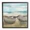 Stupell Industries Lake Boat Beach Landscape Black Framed Print